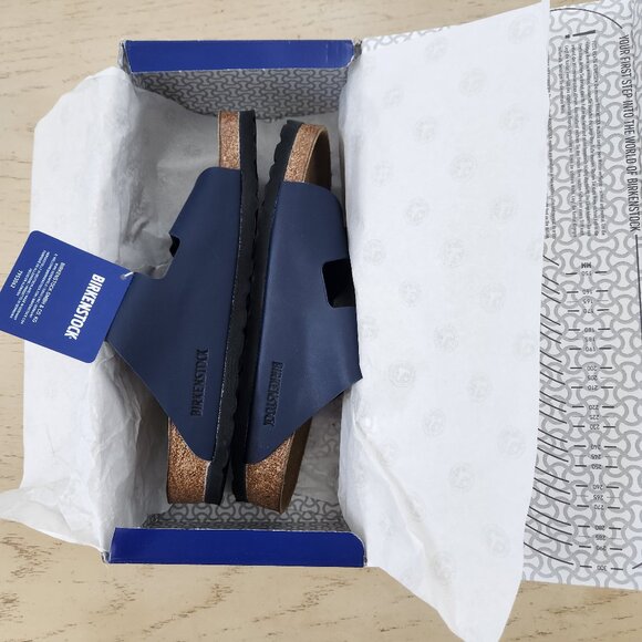 Birkenstock Ladies’ Arizona Birko-Flor Sandal, Blue, Women US Size 6 -6.5 NWT - Picture 1 of 14